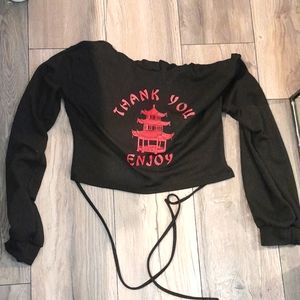 Takeout 🥡 crop hoodie